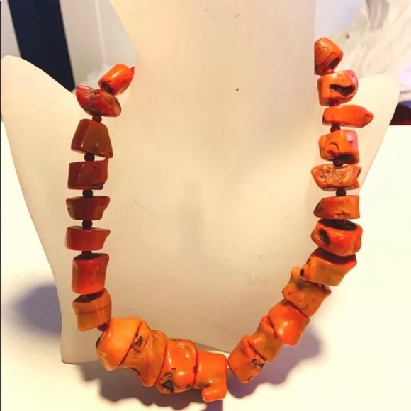 AUTH ANTIQUE Natural Undyed Red CORAL Necklace - Picture 11 of 11